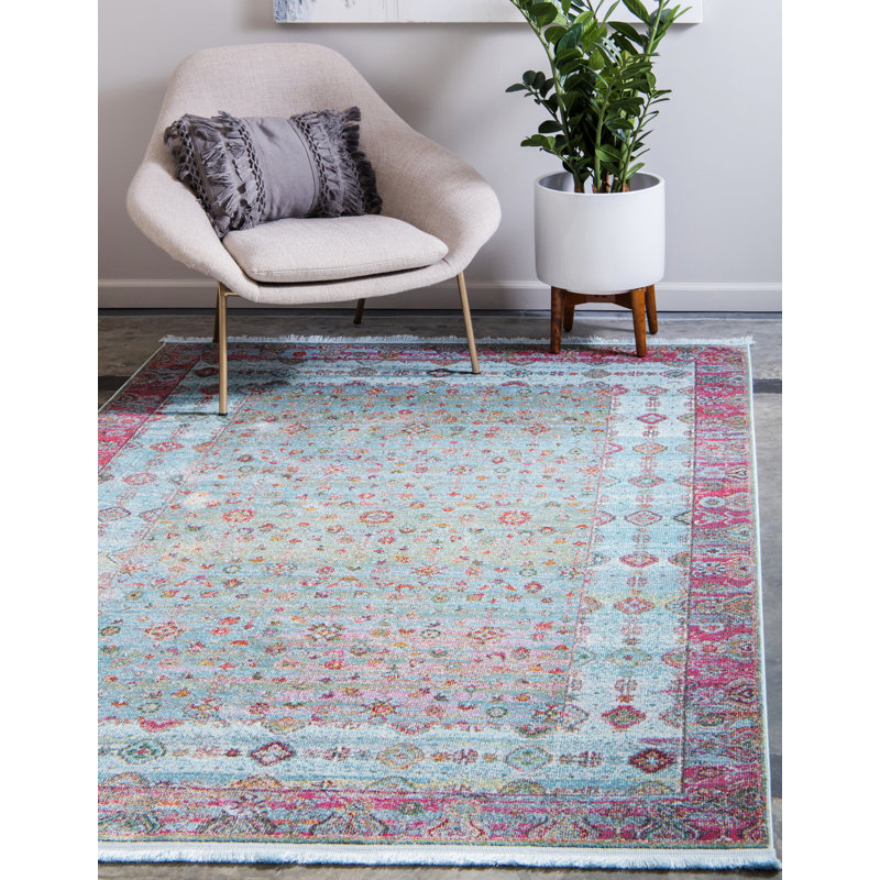 Bungalow Rose Lonerock Oriental Pink/Teal Area Rug & Reviews Wayfair.ca